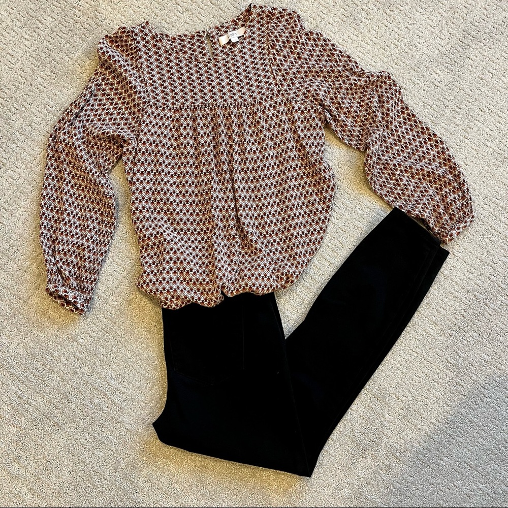 LOFT long sleeve floral print blouse